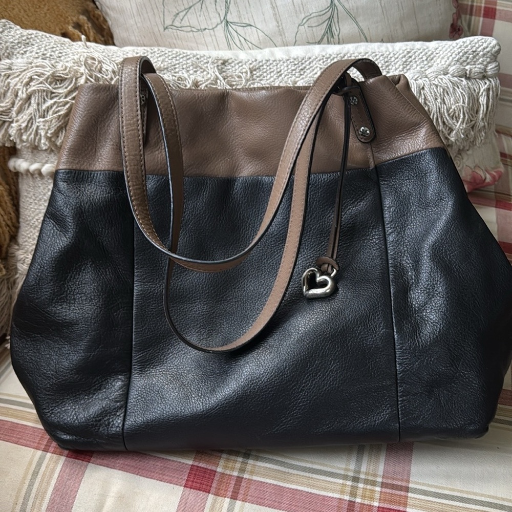 BRIGHTON “KLEE” leather color block  tote/shoulder purse